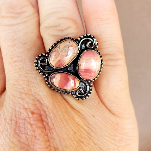 New Rhodochrosite 925 Silver Ring. - Picture 9 of 10